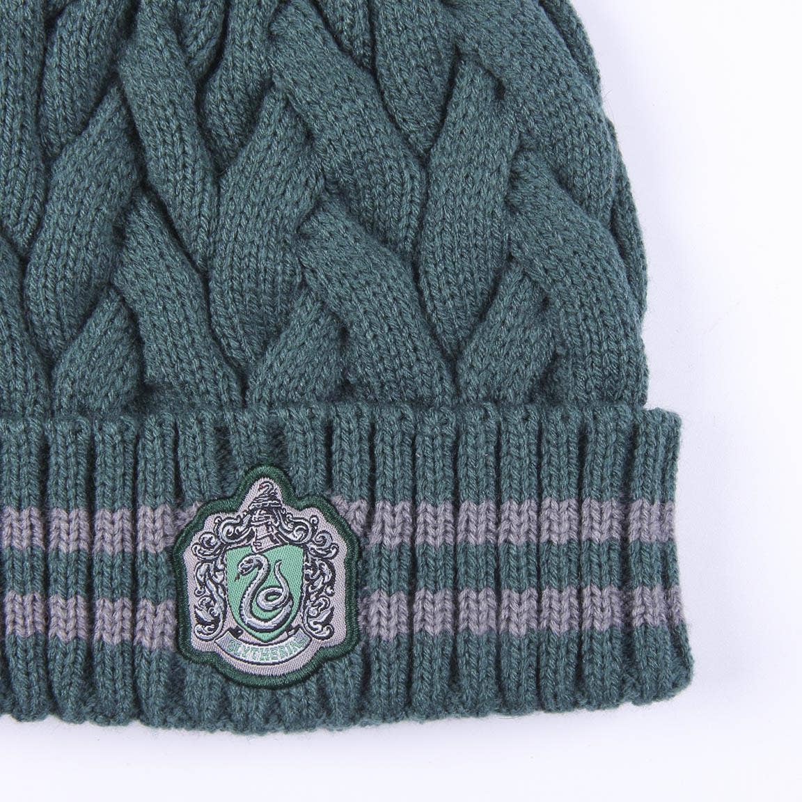 KIDS Size HARRY POTTER SLYTHERIN POMPOM KNIT BEANIE - officially Licensed 9659