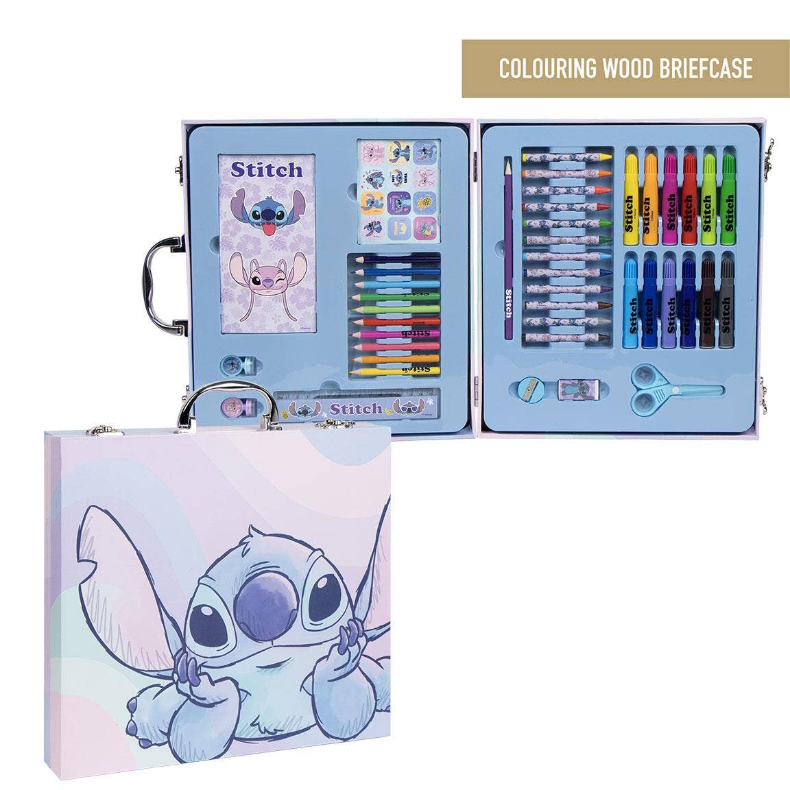 Disney STITCH WOOD BRIEFCASE COLORABLE STATIONERY SET - 1236