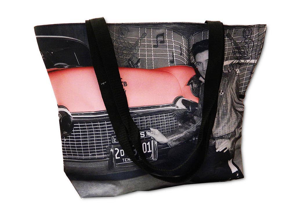 Elvis Presley Tote Handbag- Pink & Grey