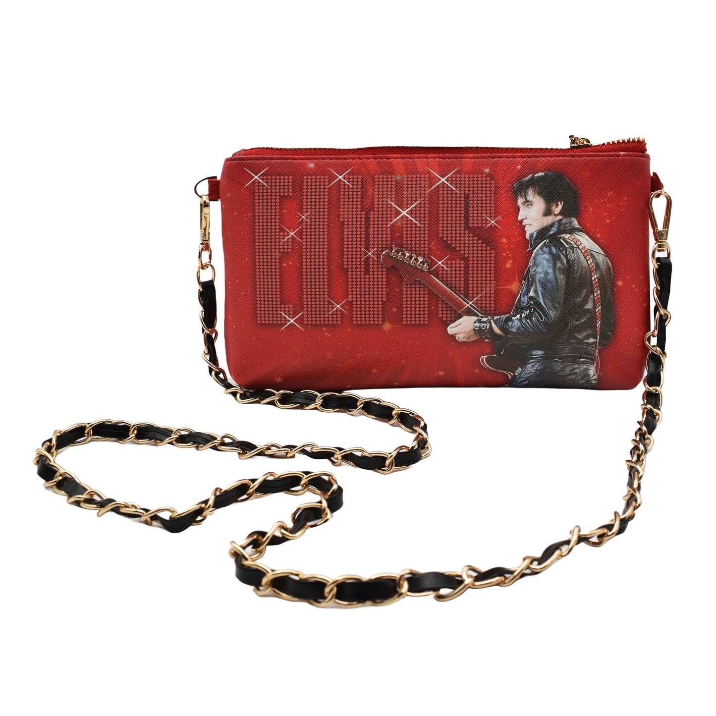 Elvis Presley Purse/Sling Bag- 68' Name w/ Chain E9125