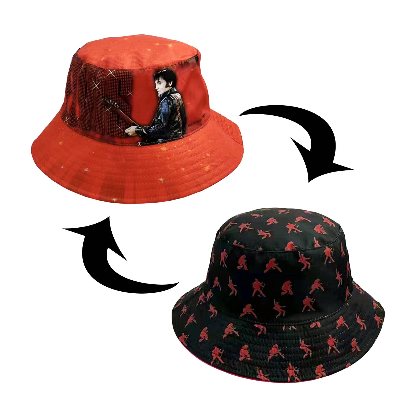 Elvis Bucket Hat - Reversible - '68 Name In Lights E9069