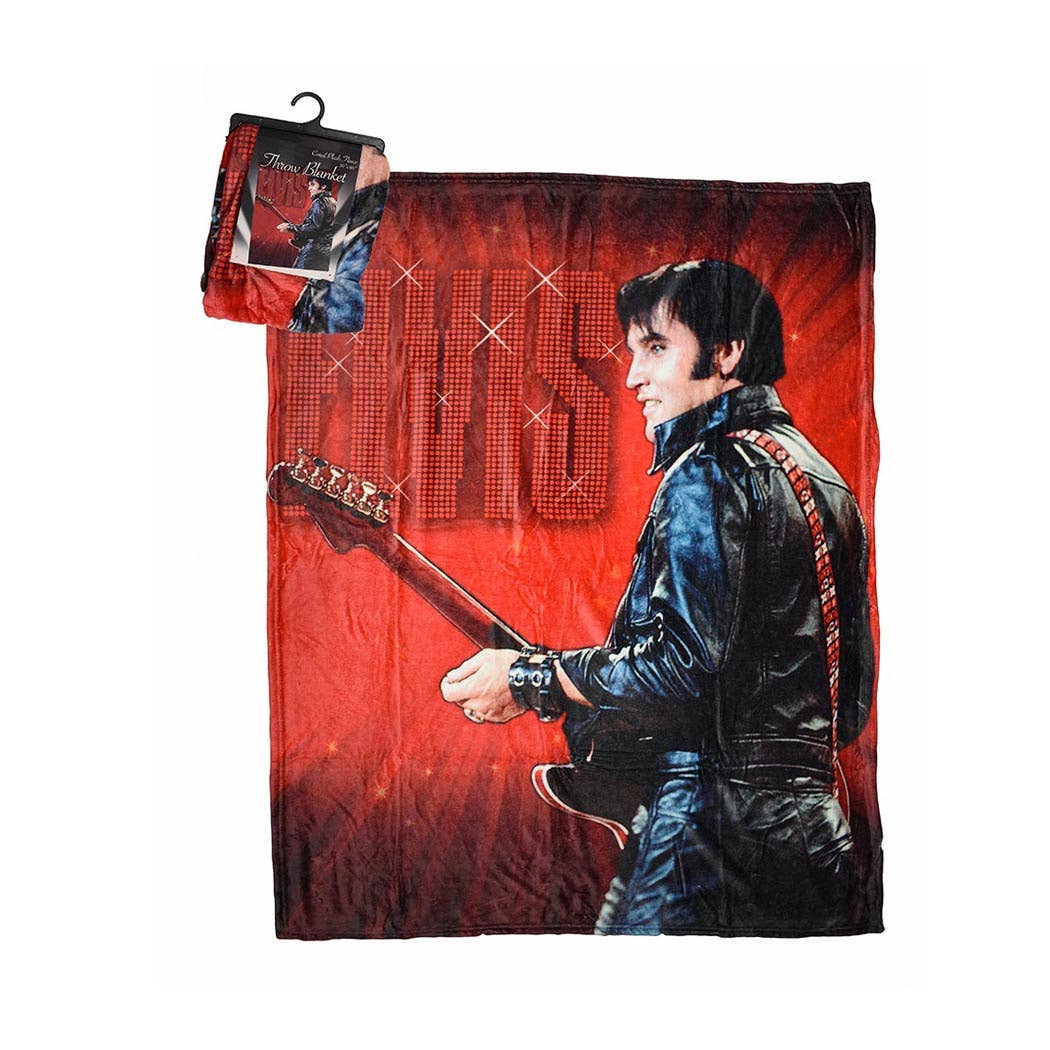 Elvis Red 68’ Coral Plush Fleece Throw Blanket E8873