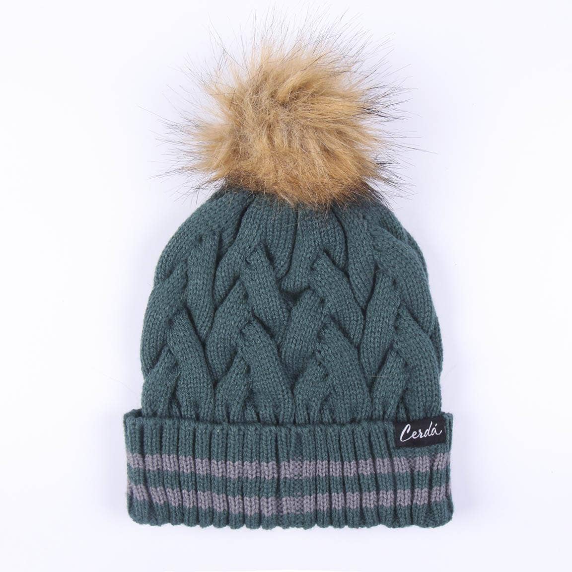 KIDS Size HARRY POTTER SLYTHERIN POMPOM KNIT BEANIE - officially Licensed 9659