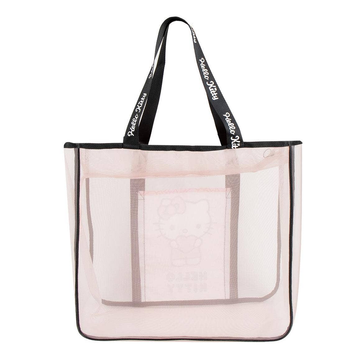 PREMIUM BEACH MESH TOTE HANDBAG HELLO KITTY - 5691