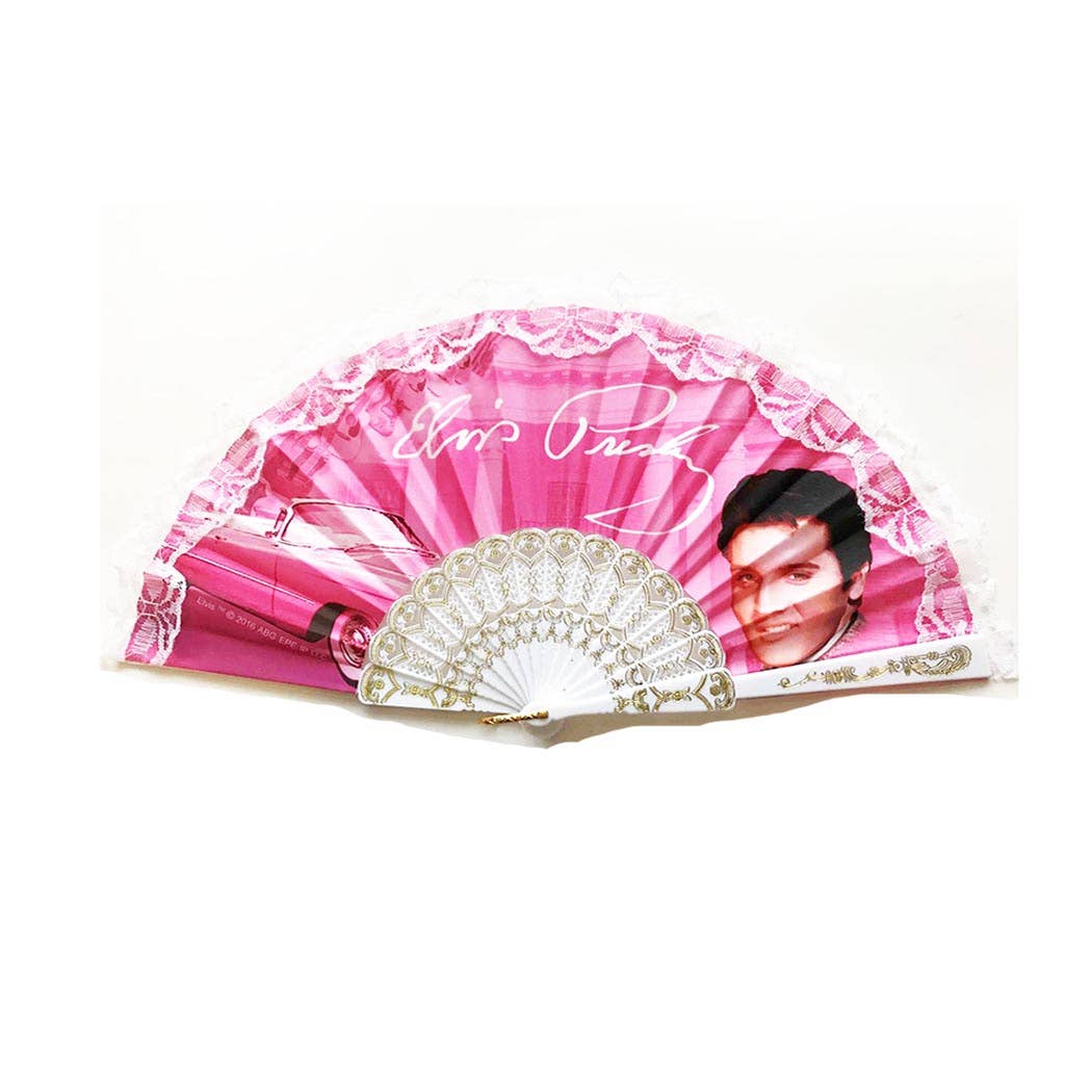 Elvis Hand Fan Pink - E8690