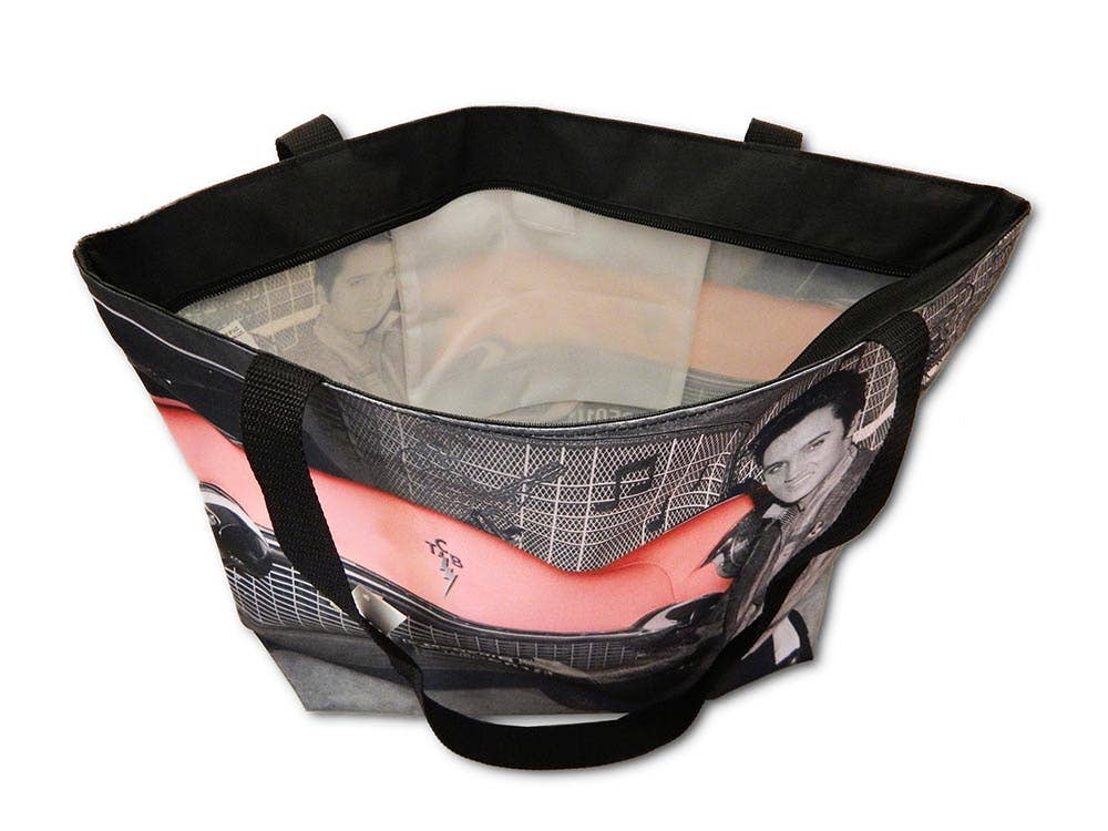 Elvis Presley Tote Handbag- Pink & Grey