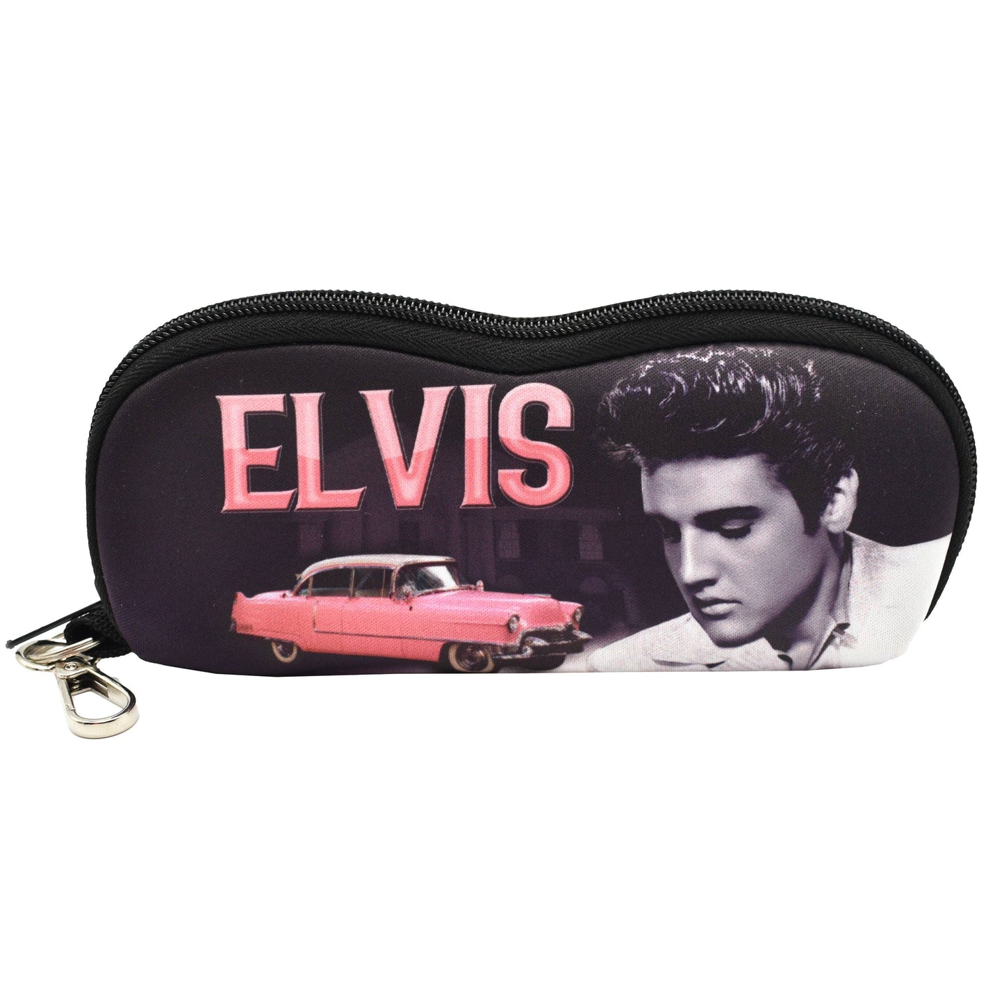Elvis Glasses Case - Pink Caddy car design with zip & hook E9080