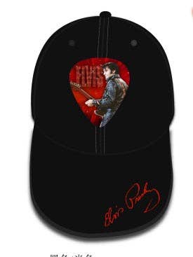 Elvis Baseball Cap/ Hat red 68’ Guitar Pick & Signature E8949