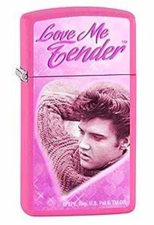 Retired Slim Pink Elvis Love Me Tender Zippo Lighter