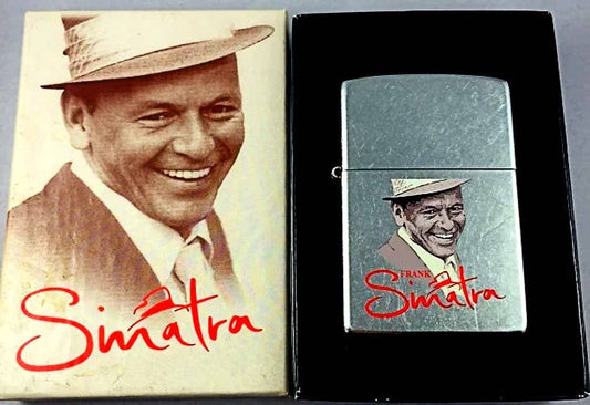 Sharp Rare  Retired Frank Sinatra In Fedora  Zippo Lighter