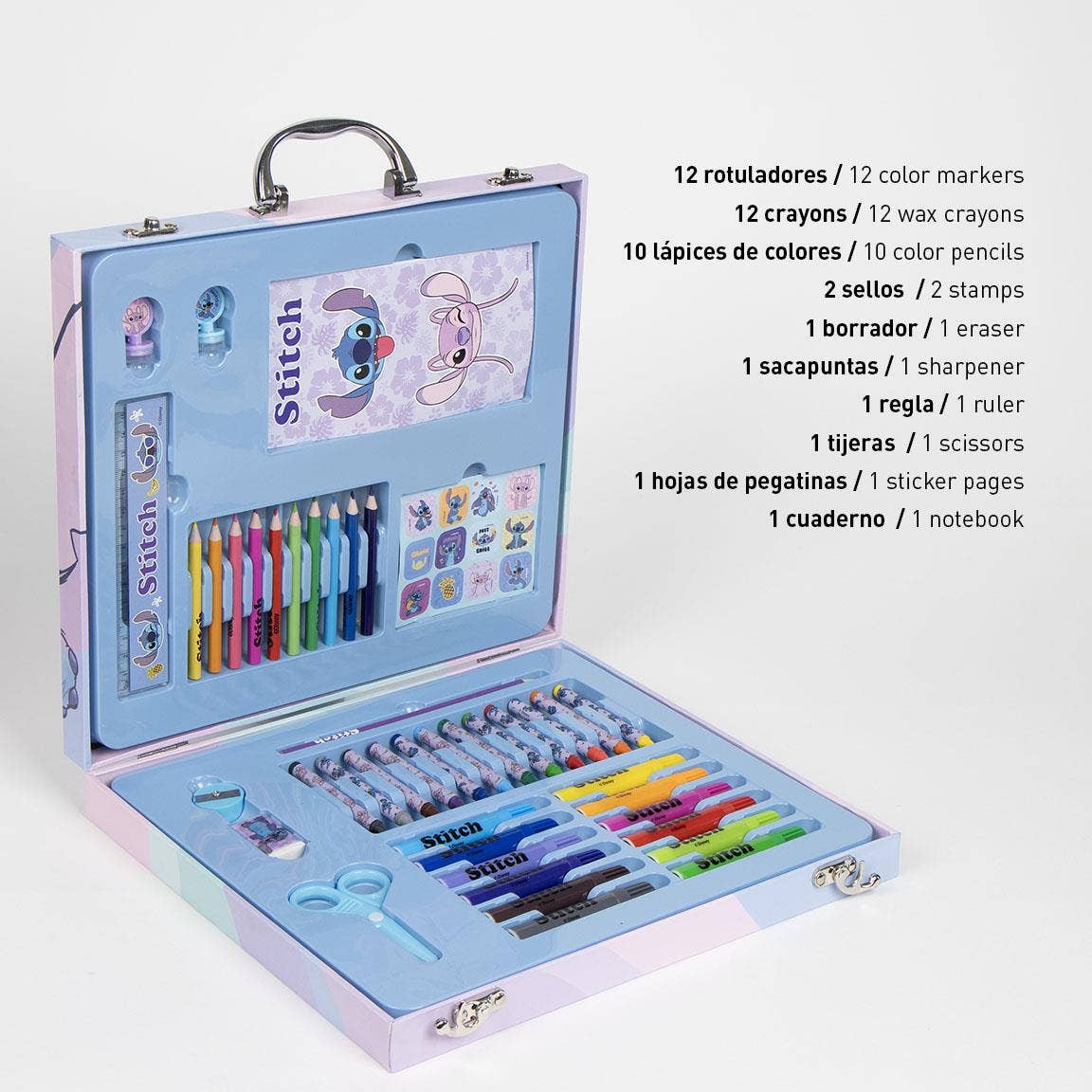 Disney STITCH WOOD BRIEFCASE COLORABLE STATIONERY SET - 1236