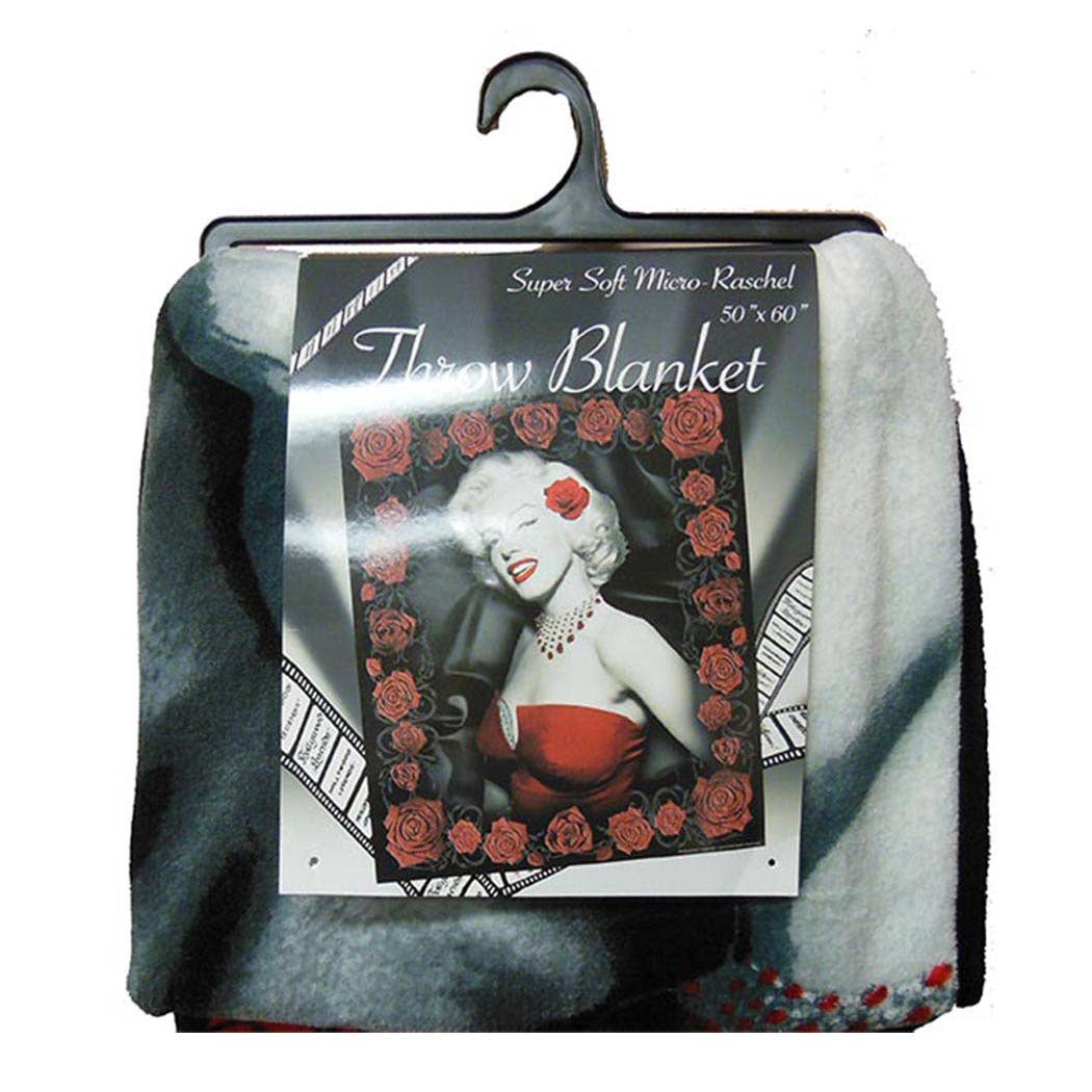 Marilyn Monroe Throw Blanket - Red Roses Y4943 Size 127cm x 152cm