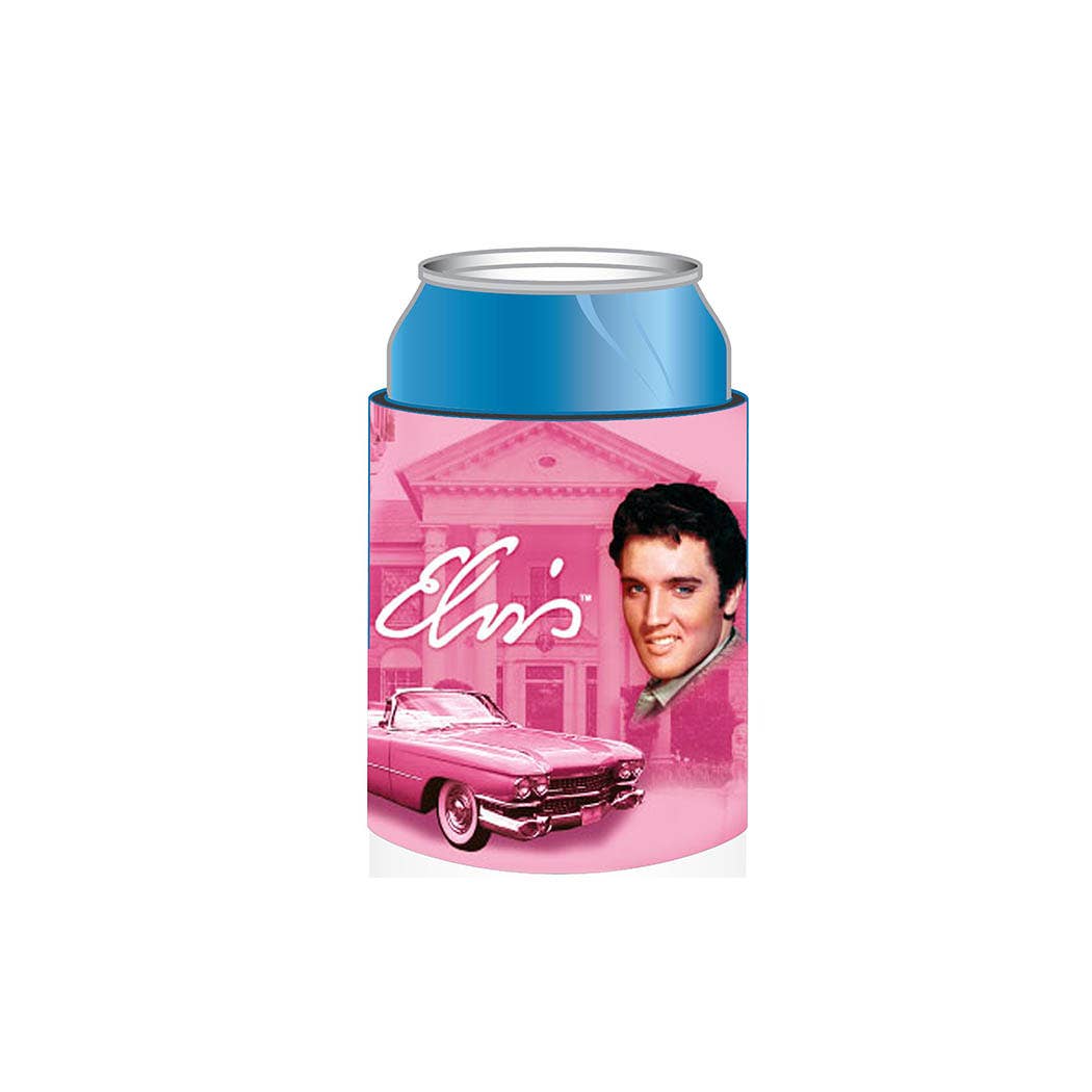 Elvis Drink Can Coolie cover- Pink Guitars E8482