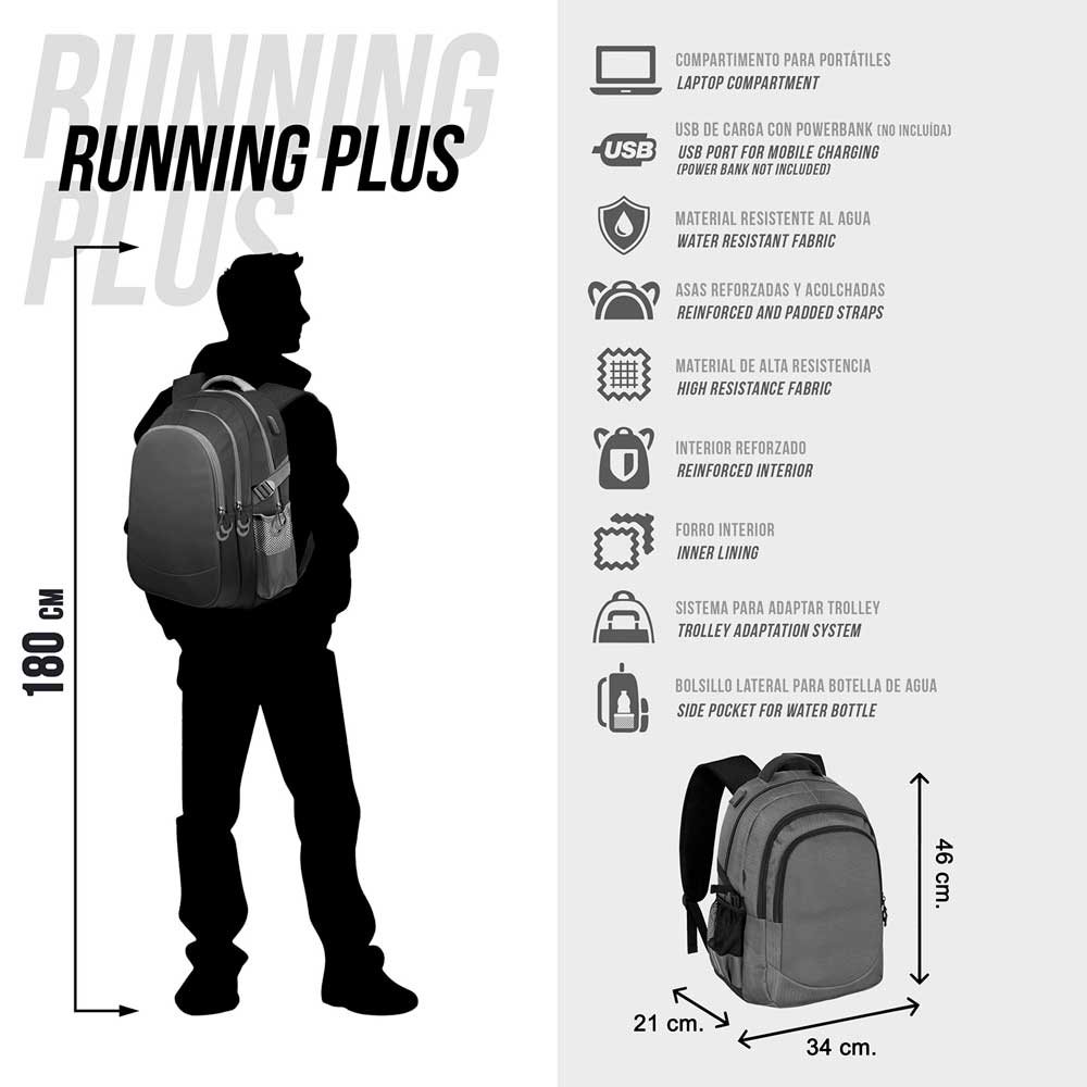 NASA Lines-PLUS Running Backpack - USB port