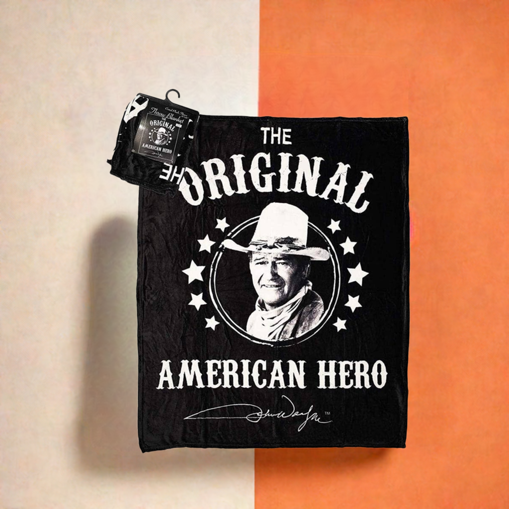 John Wayne Throw Blanket - Black & White JW5997