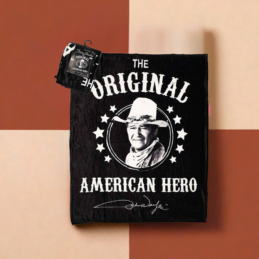 John Wayne Throw Blanket - Black & White JW5997