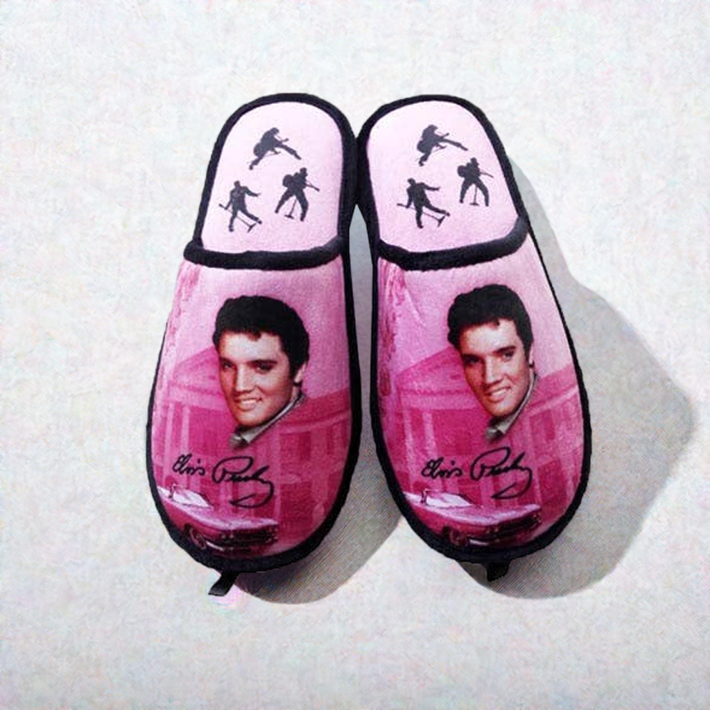 Elvis Slippers - Pink with Iconic Guitars - E8649