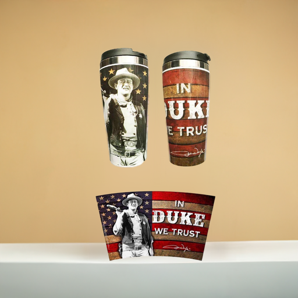 John Wayne Travel Mug - In Duke We Trust JW5710