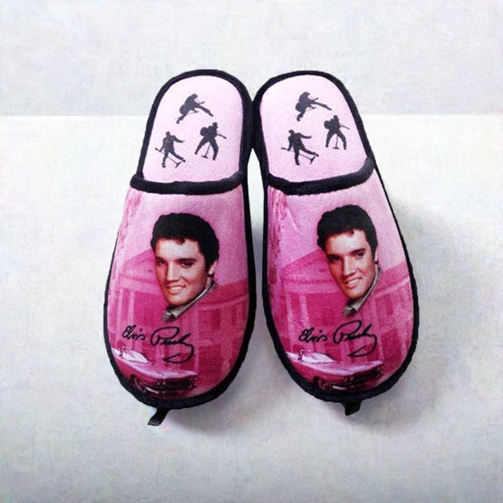 Elvis Slippers - Pink with Iconic Guitars - E8649