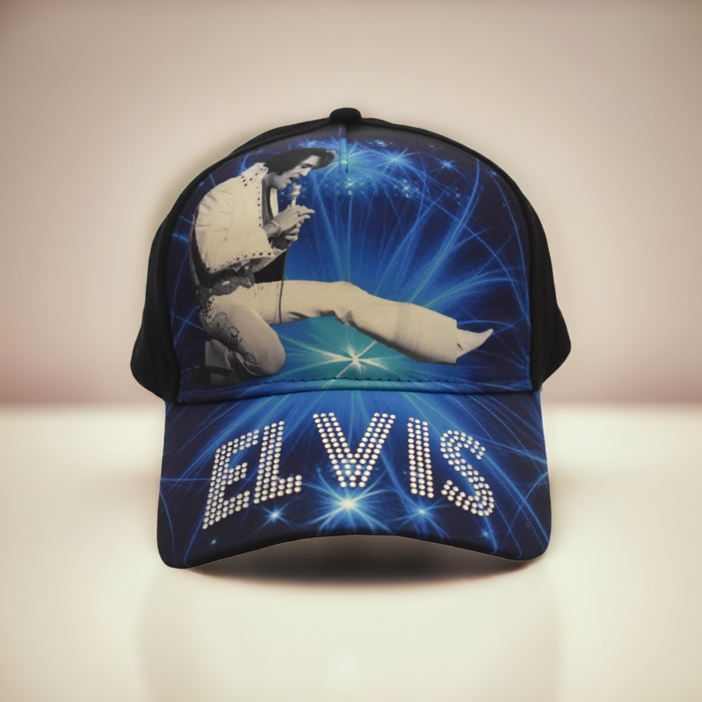 Elvis Cap Blue W / Rhinestones E9019
