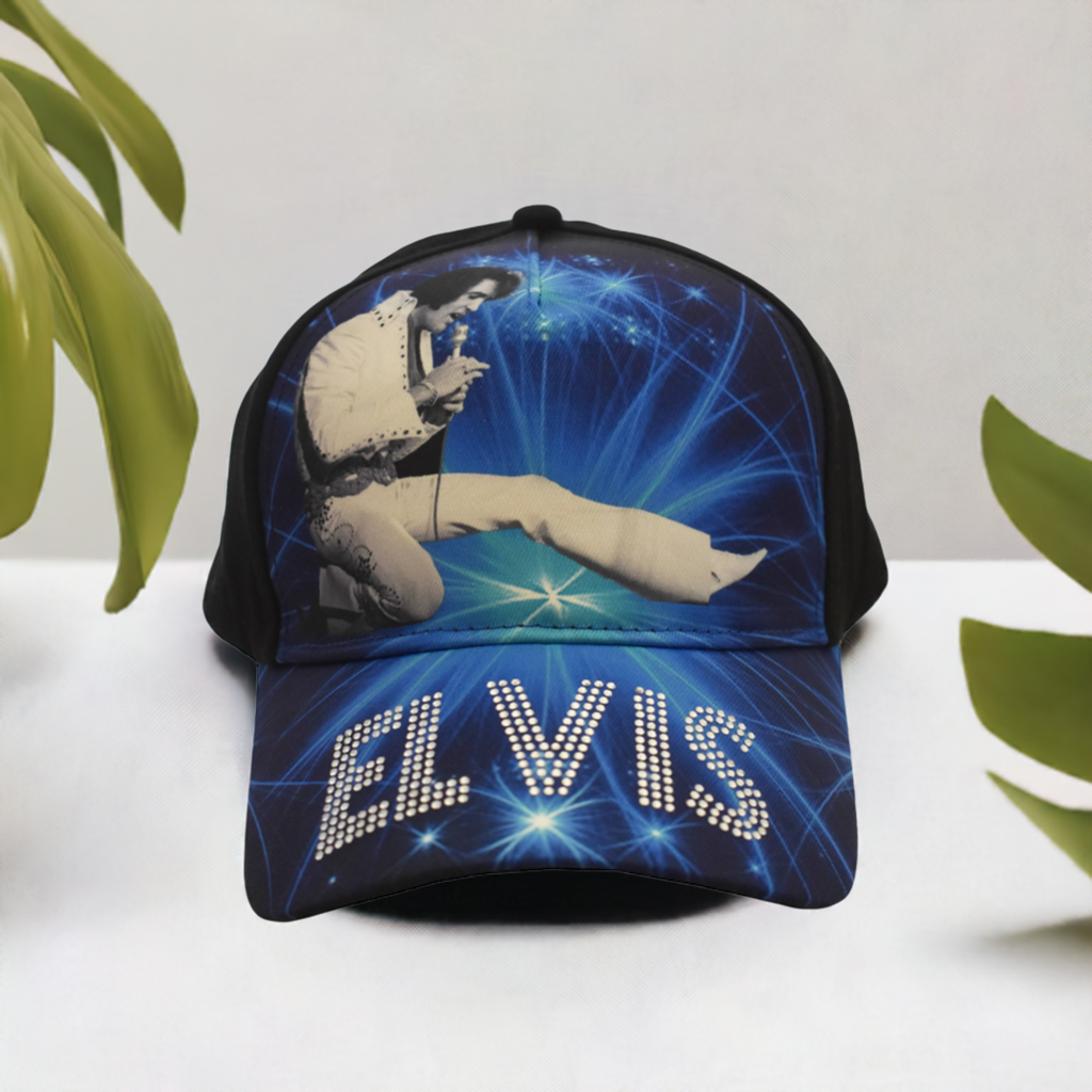Elvis Cap Blue W / Rhinestones E9019