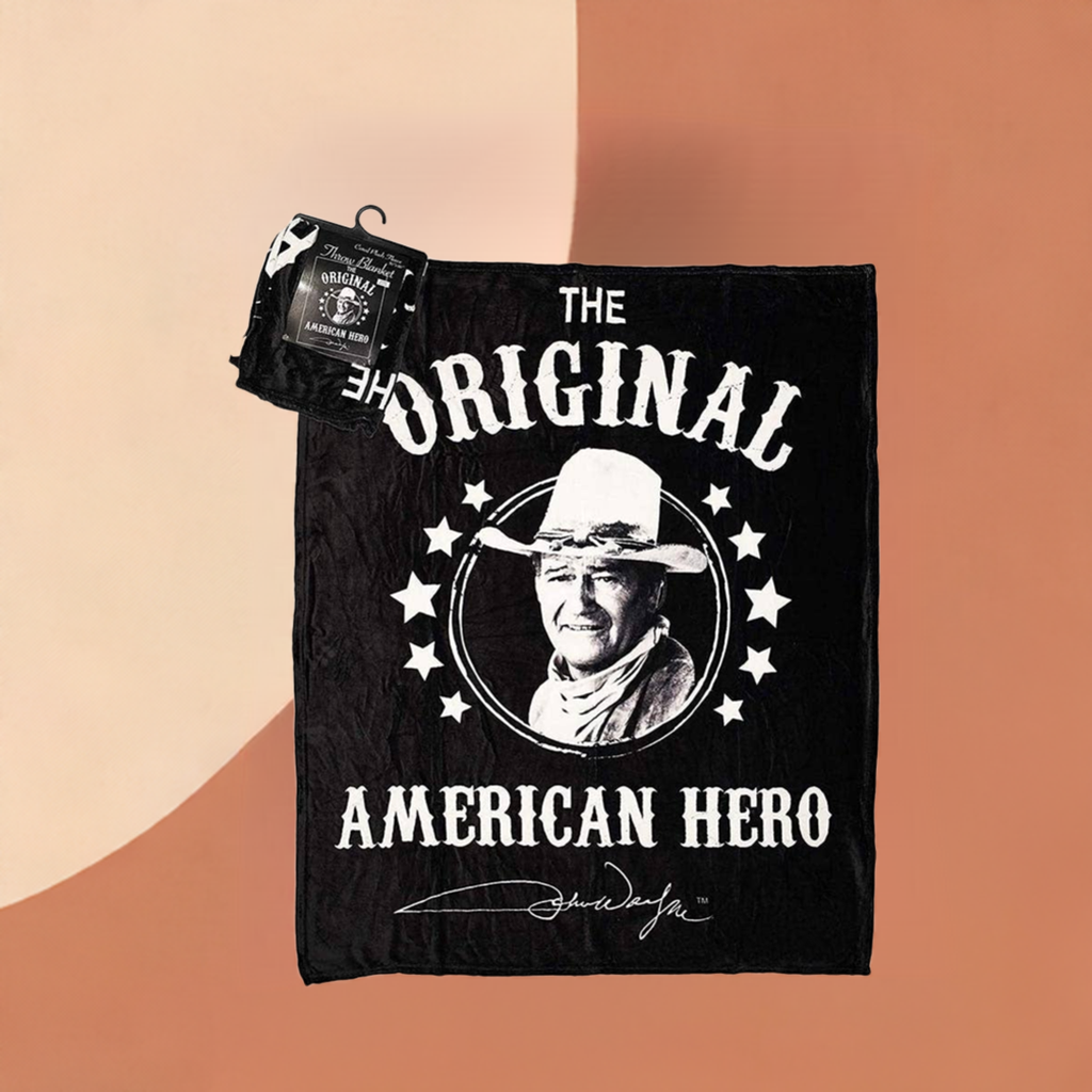 John Wayne Throw Blanket - Black & White JW5997