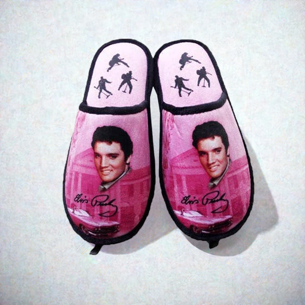 Elvis Slippers - Pink with Iconic Guitars - E8649