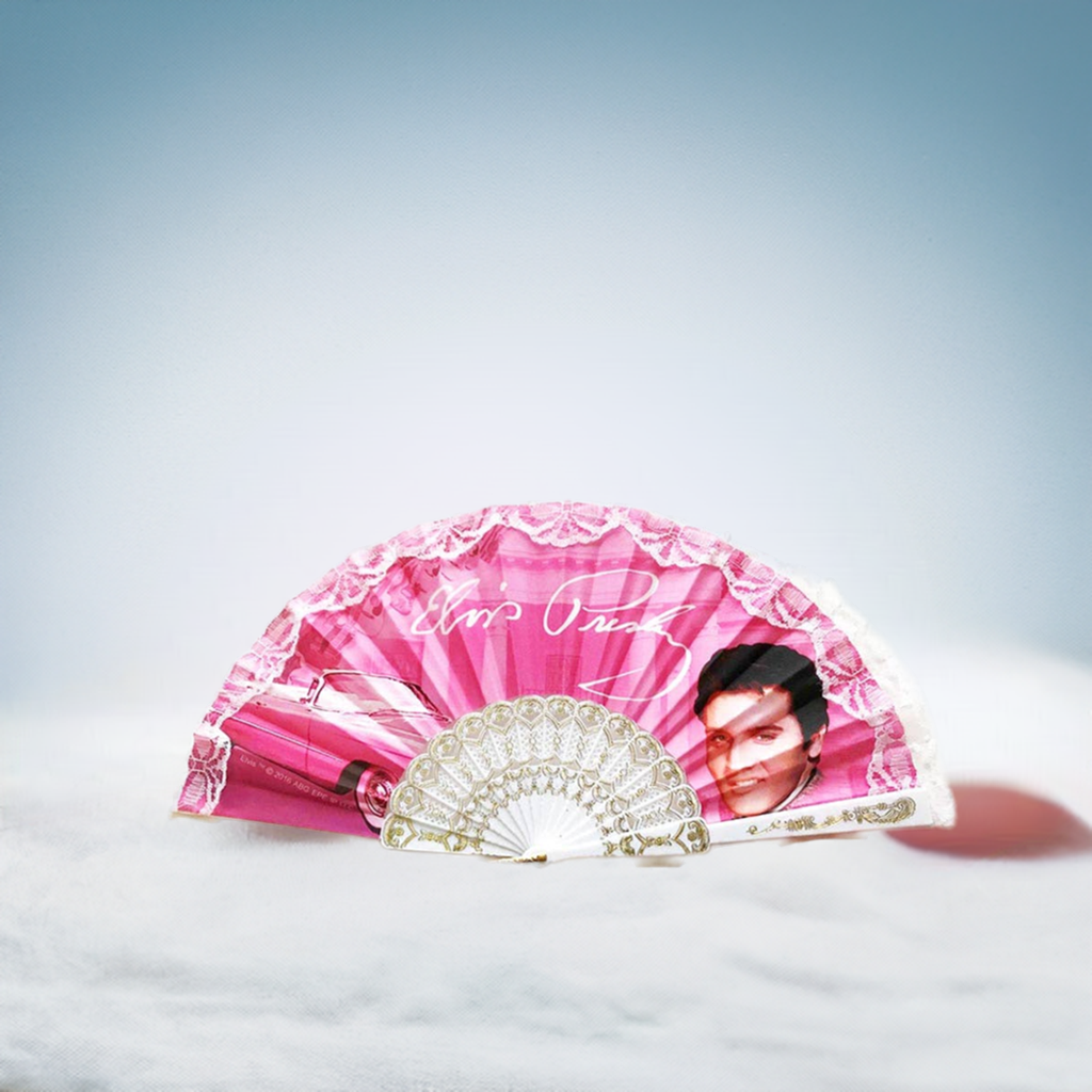 Elvis Hand Fan Pink - E8690