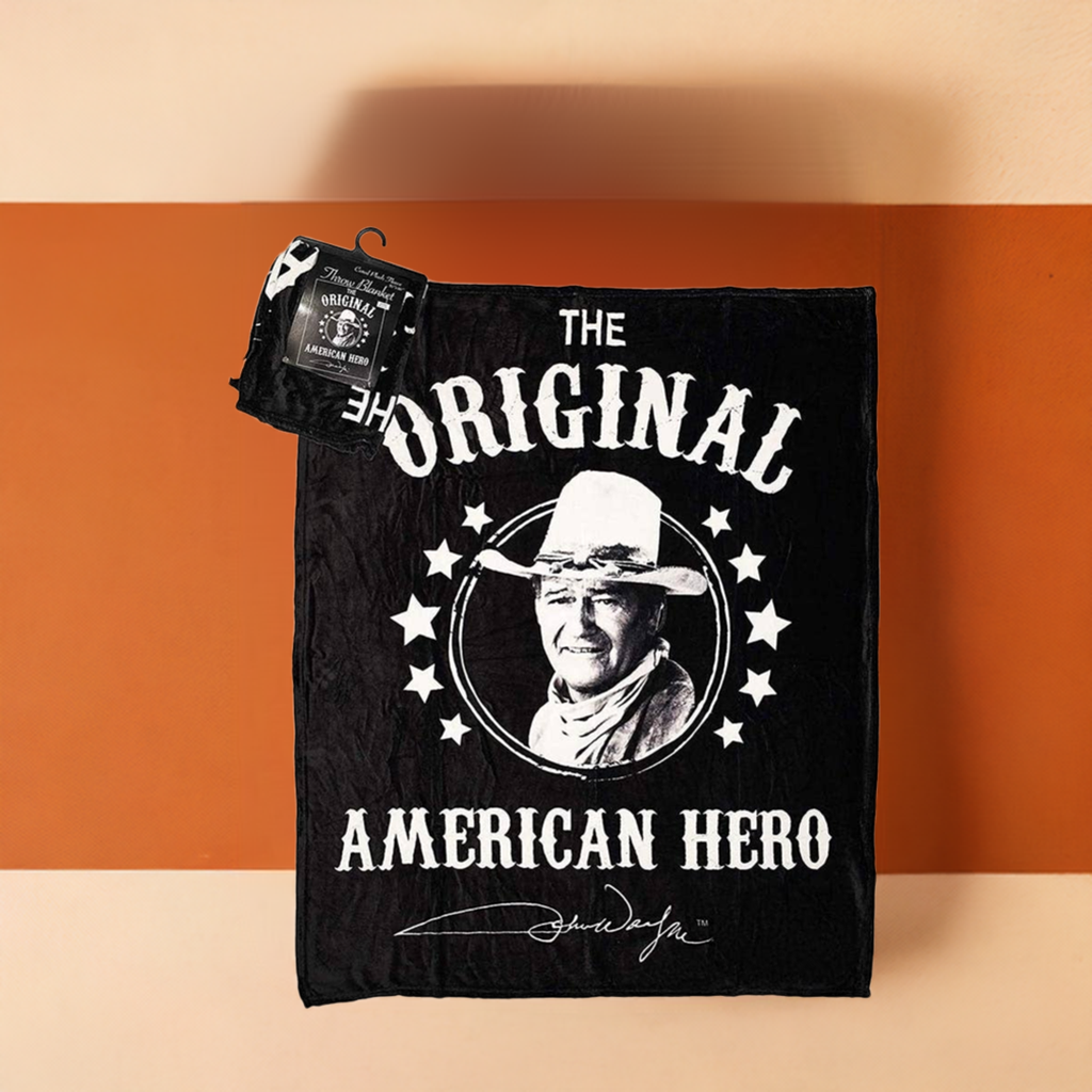 John Wayne Throw Blanket - Black & White JW5997