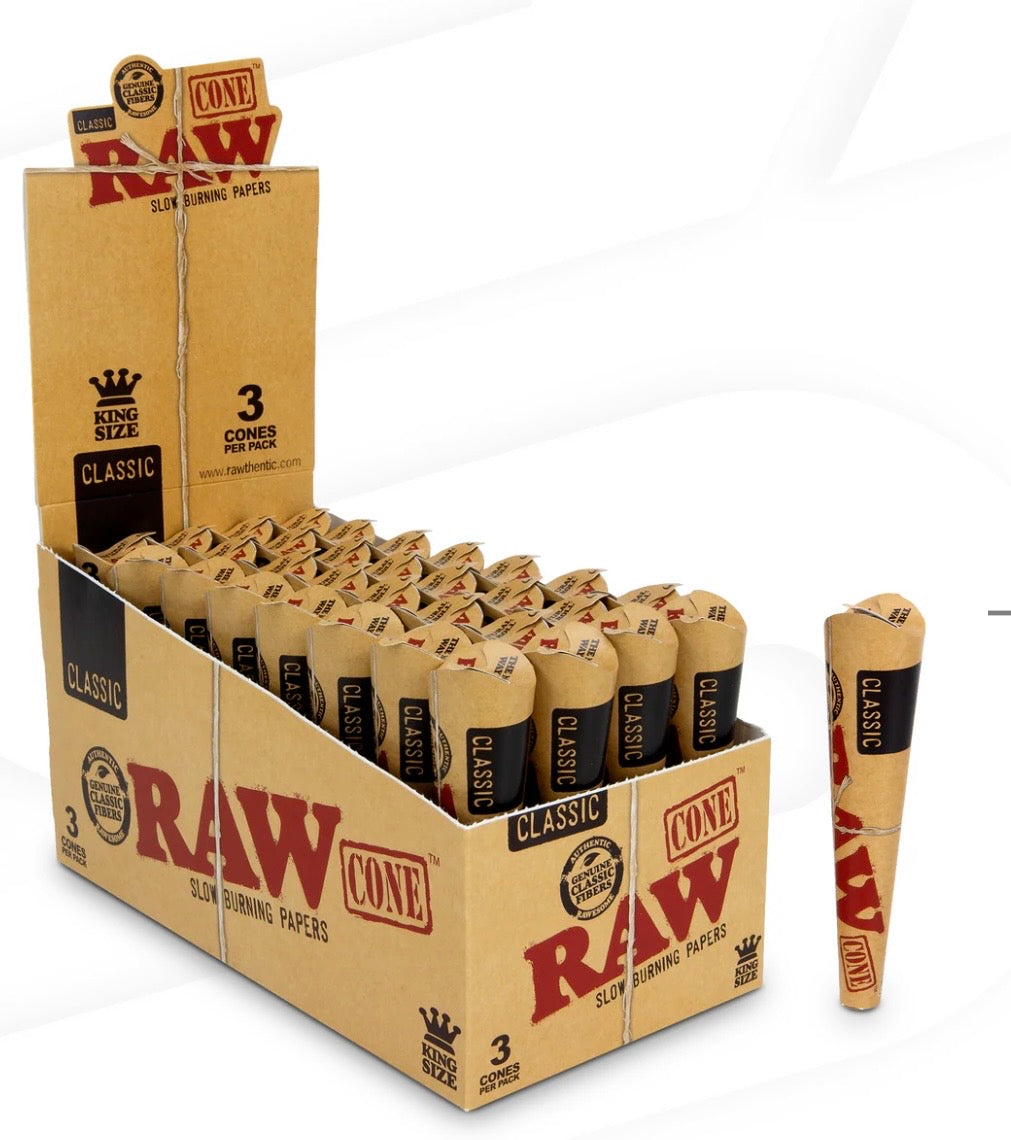 RAW Cones 3pk King Classic 32 Packs