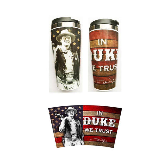 John Wayne Travel Mug - In Duke We Trust JW5710