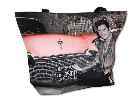 Elvis Presley Tote Handbag- Pink & Grey