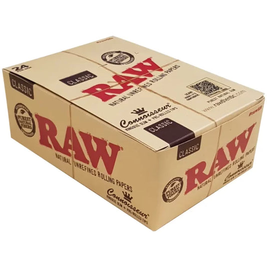 Raw Connoisseur King Size Slim Papers & Pre-rolled Tips 24 Booklets