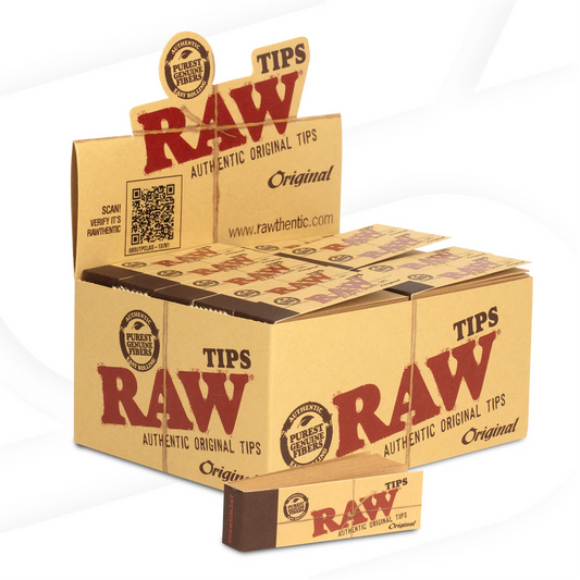 Raw Authentic Original Paper Tips (50 Booklets per box) Wholesale