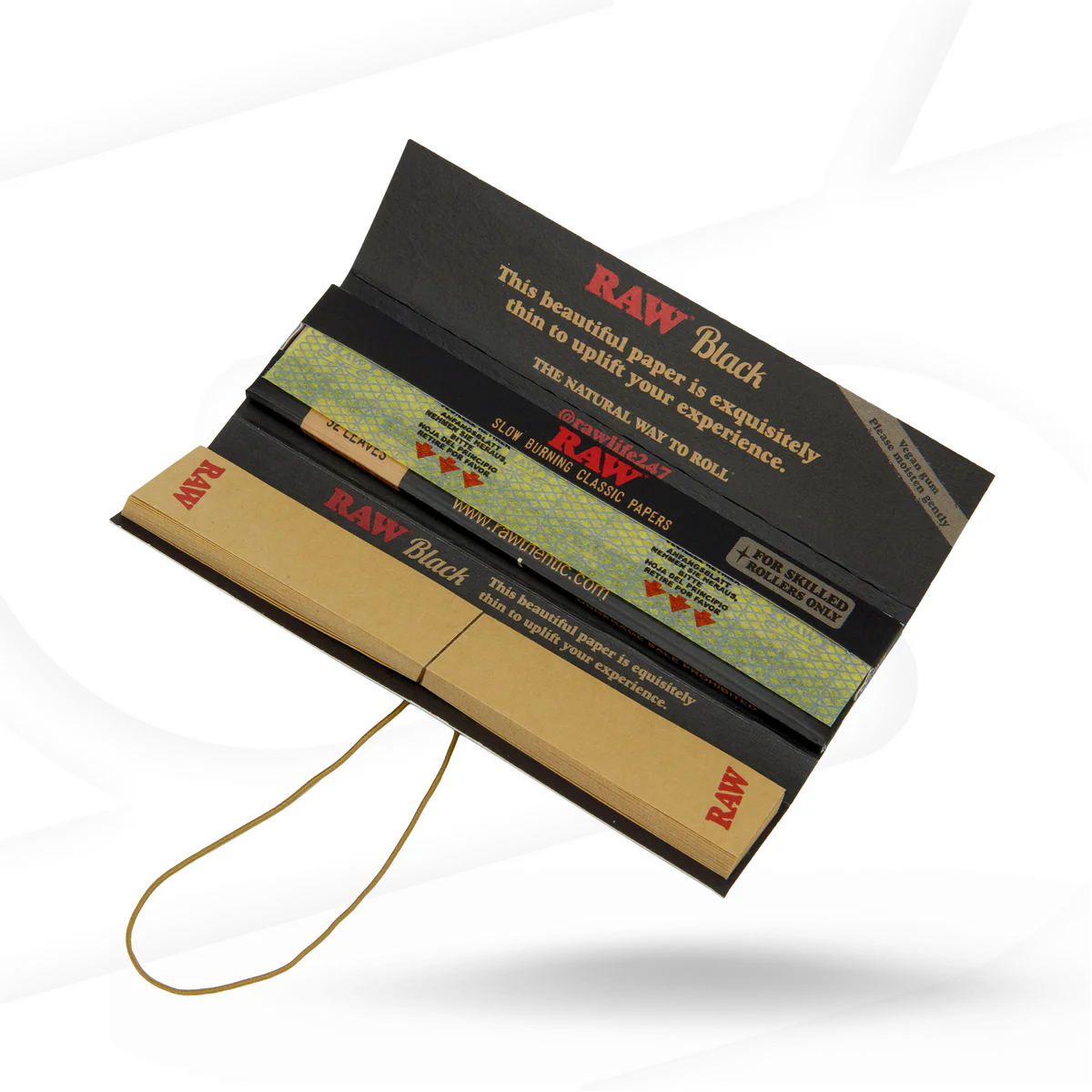 Raw Black Connoisseur King Size Slim Papers & Paper Tips 24 Booklets Wholesale