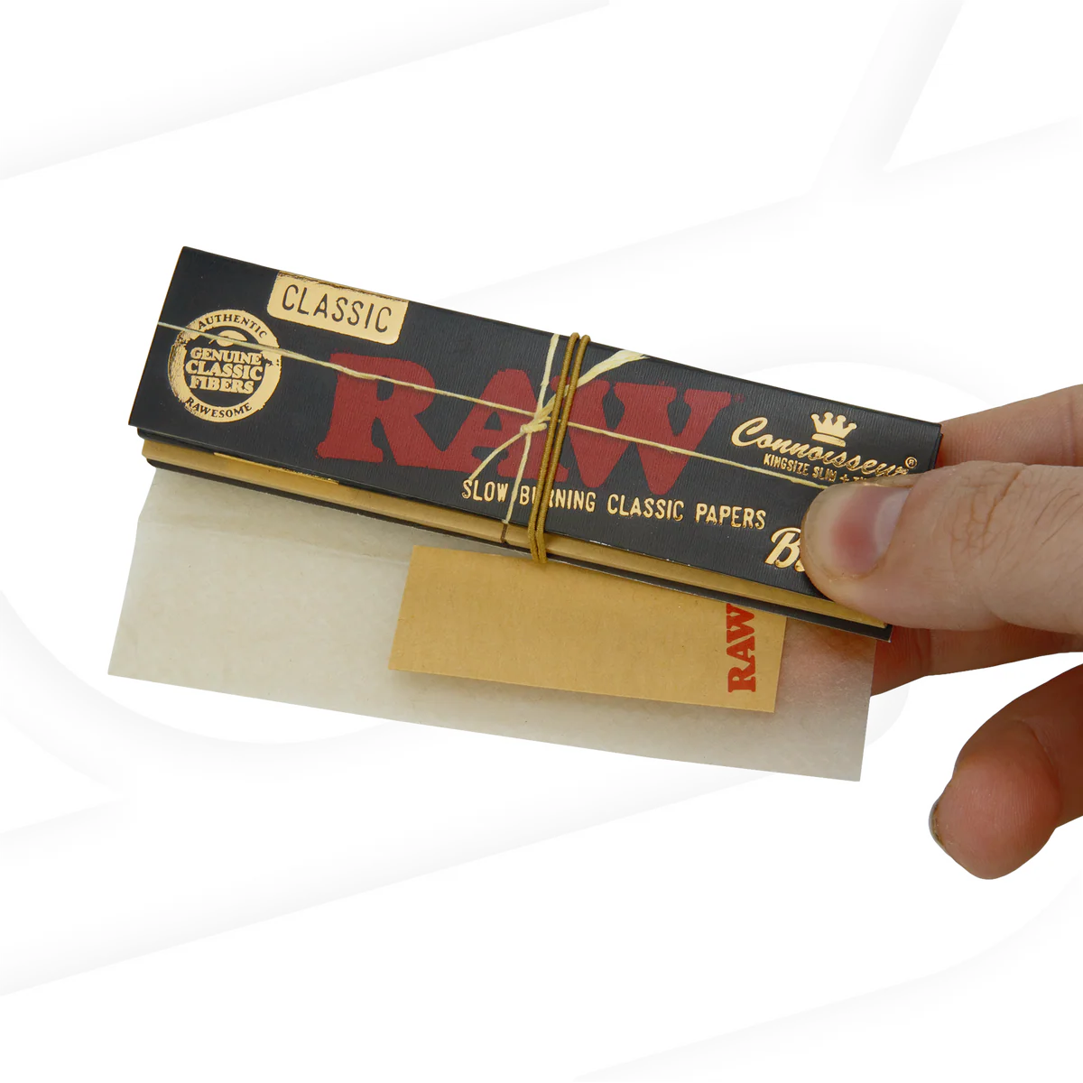 Raw Black Connoisseur King Size Slim Papers & Paper Tips 24 Booklets Wholesale