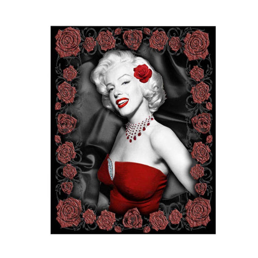 Marilyn Monroe Throw Blanket - Red Roses Y4943 Size 127cm x 152cm