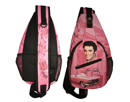 Elvis Sling Bag / Backpack - Pink Cadillac car E9011