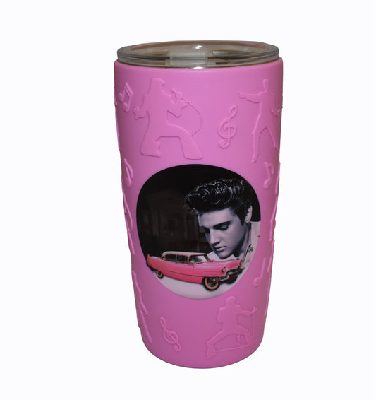 Elvis Stainless Steel Thermos With Silicone Sleeve - Pink - E9008