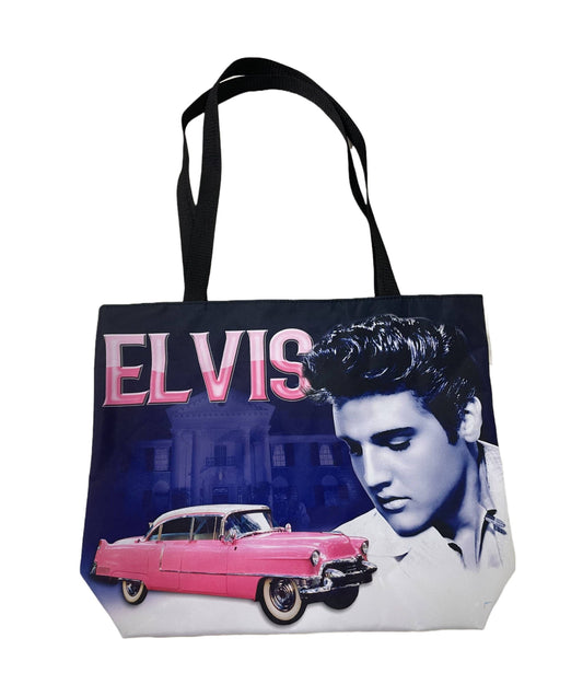 Elvis Presley Tote Handbag - Pink Caddy Design