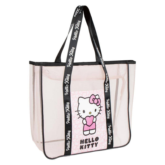 PREMIUM BEACH MESH TOTE HANDBAG HELLO KITTY - 5691