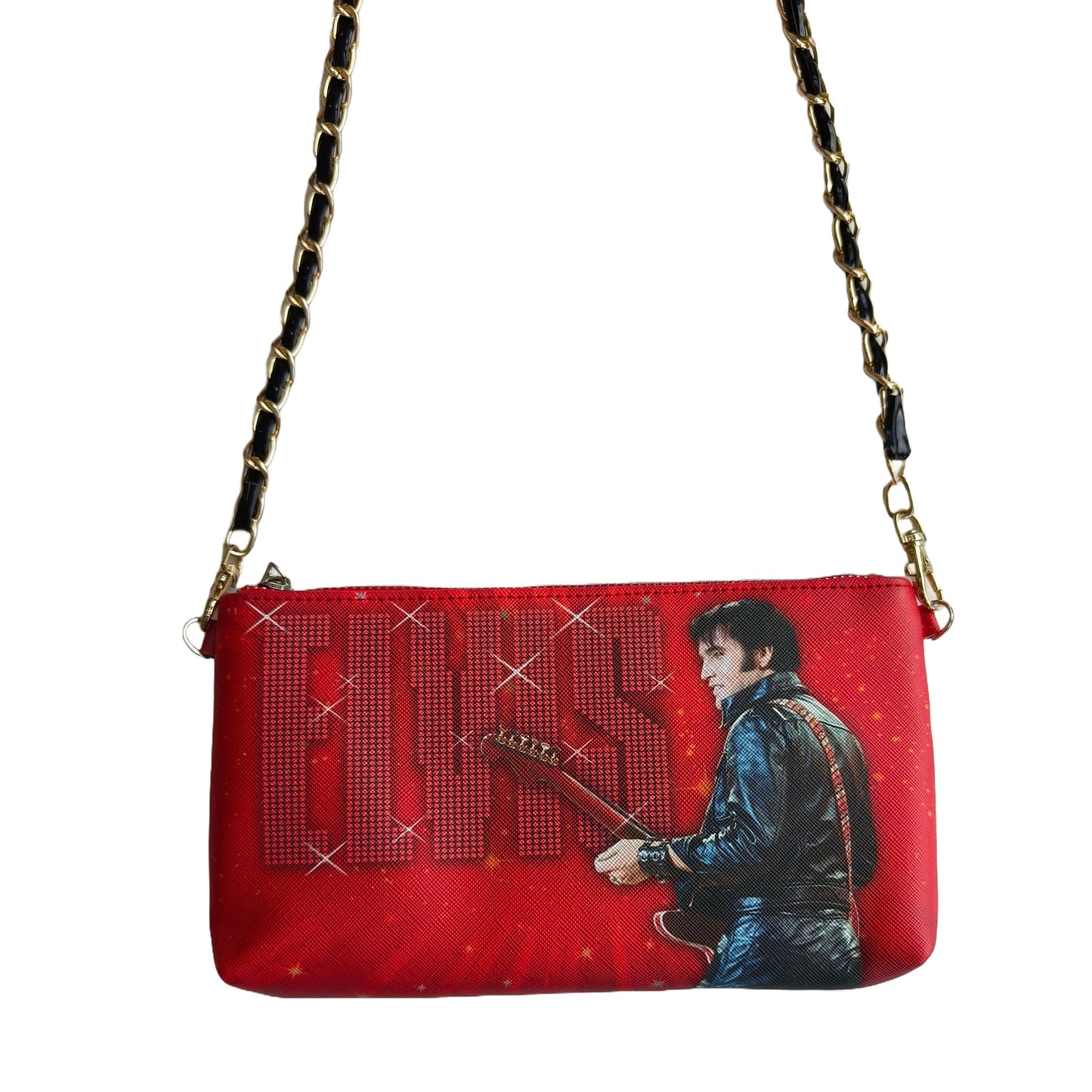 Elvis Presley Purse/Sling Bag- 68' Name w/ Chain E9125