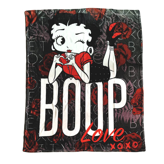 Betty Boop Throw Blanket - Red Roses BB7231