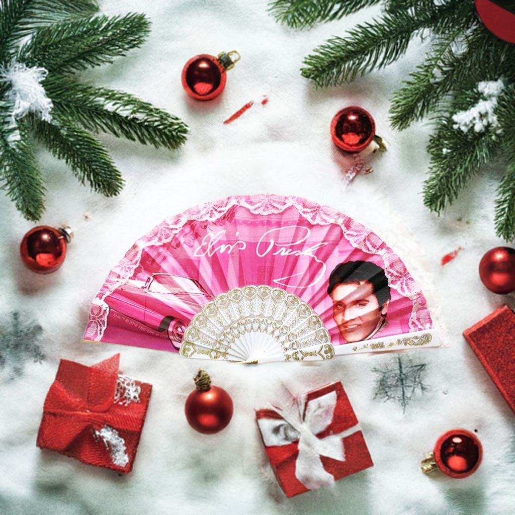 Elvis Hand Fan Pink - E8690