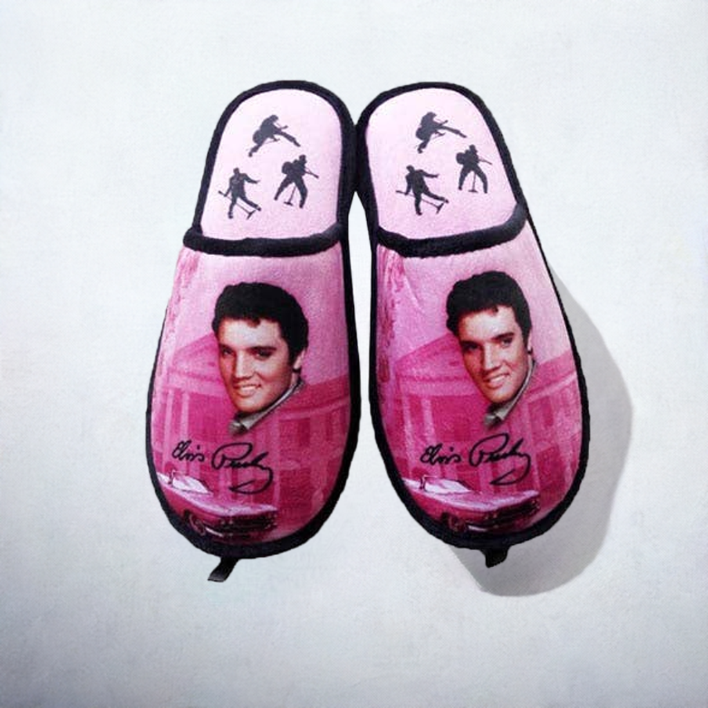 Elvis Slippers - Pink with Iconic Guitars - E8649