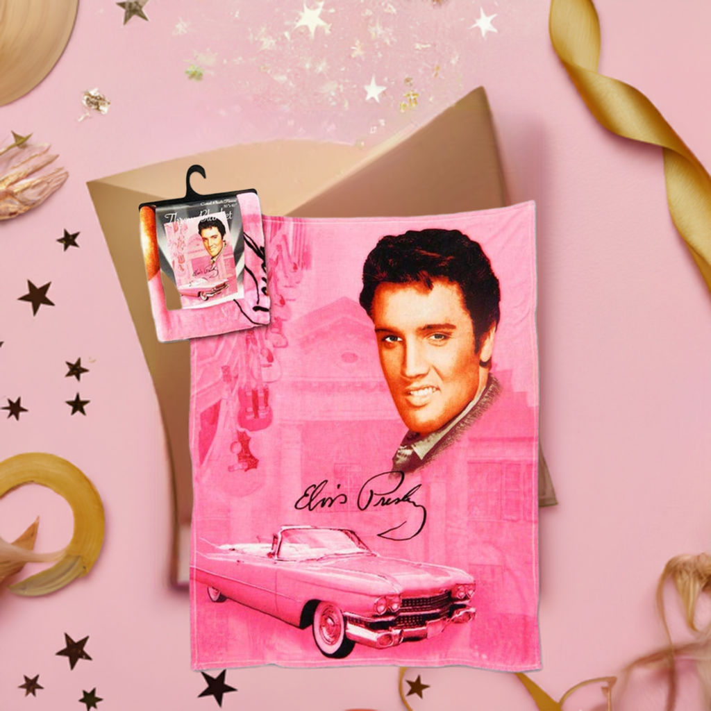 Elvis Throw Blanket Pink -E8720