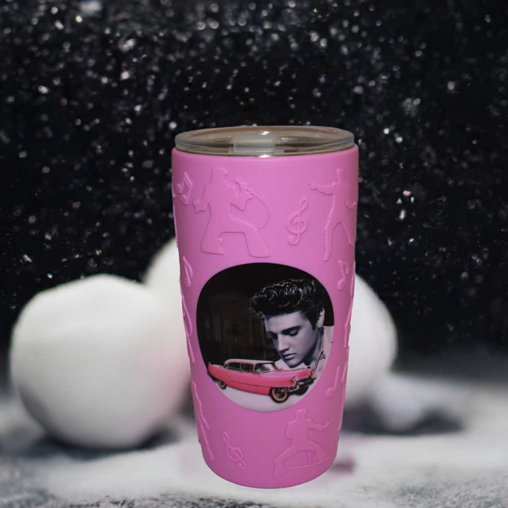 Elvis Stainless Steel Thermos With Silicone Sleeve - Pink - E9008