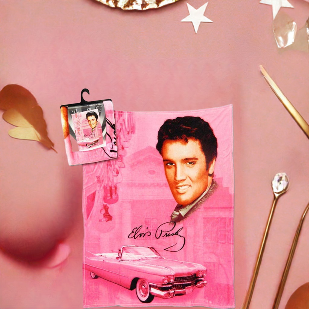 Elvis Throw Blanket Pink -E8720