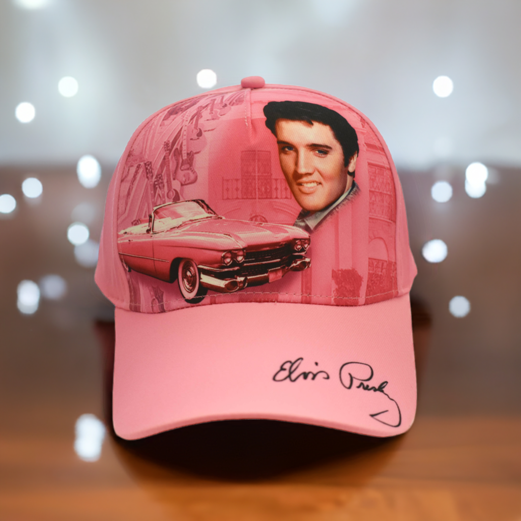 Elvis Cap Pink with Guitars E8982